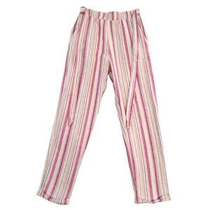 Mi Ami Women's Pink Striped Linen Blend Pants Size S